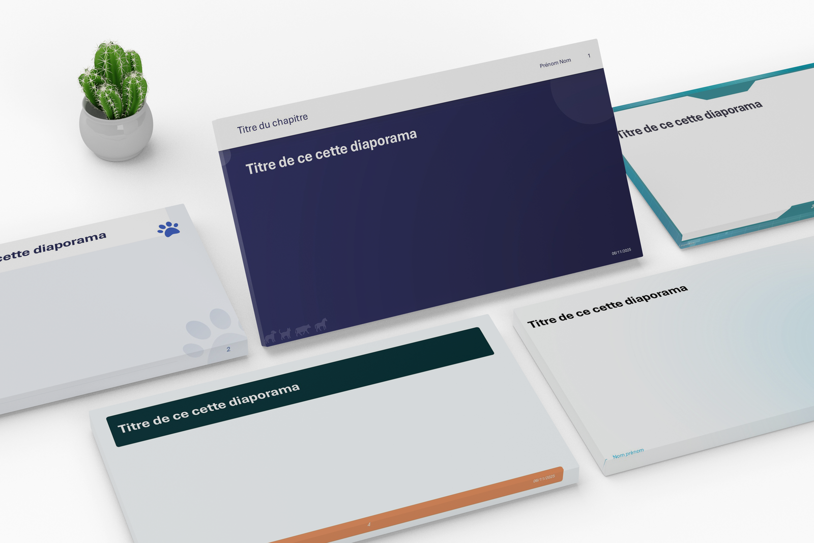 SlideStart – Pack de 5 Arrière-plans Pro - Edition Véto - Mockup